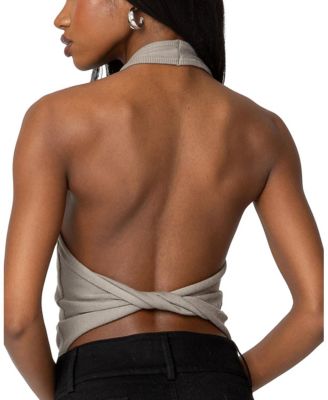 Twister Backless Knit Halter Top