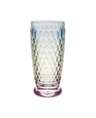 Boston Pearl Crystal Highball Glasses, Set of 4