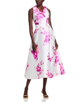 Pique Mikado Floral Dress