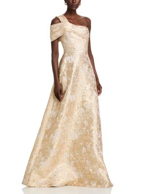 Teri Jon by Rickie Freeman - Metallic Jacquard Gown