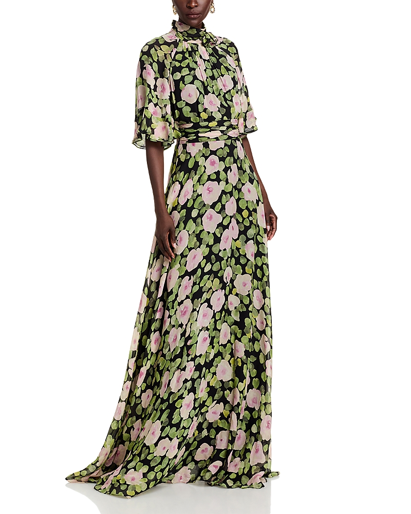 Teri Jon by Rickie Freeman Floral Chiffon Gown