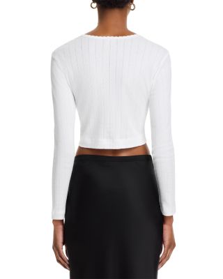 Pointelle Crop Cardigan