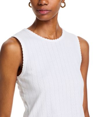 Pointelle Sleeveless Crewneck Top