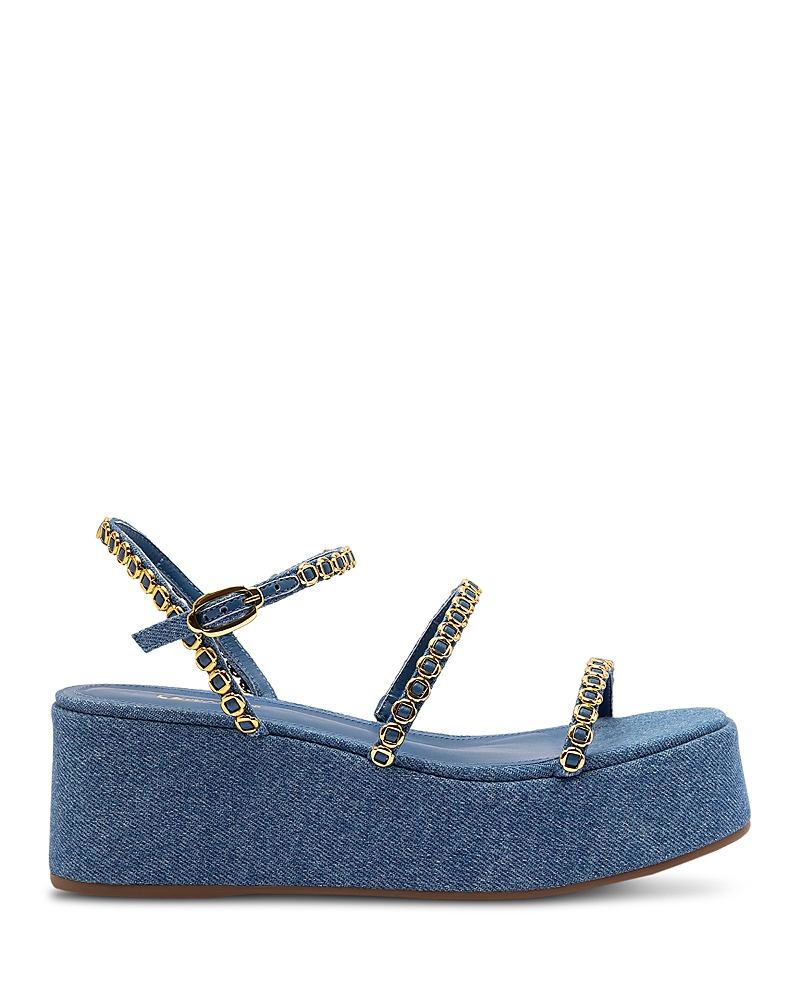 Larroude Women's Gio Milanina Platform Sandals In Blue
