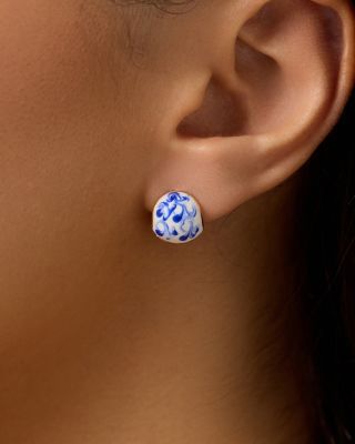 Statement Earrings - Mini Abby Marble Blue