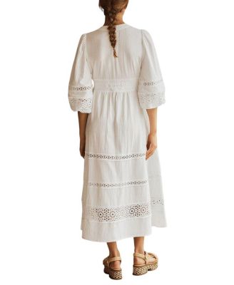 BIANCA Lace Panelled Midi Dress