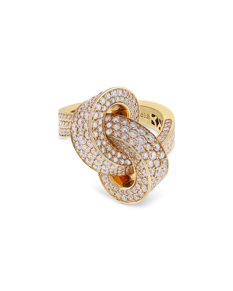 Crivelli 18K Yellow Gold Pave Interwoven Diamond Ring, 3.5 tcw