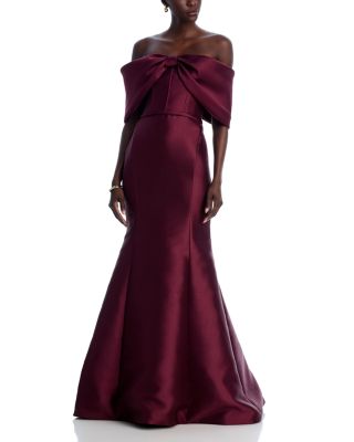 Amsale - Bow Detail Shoulder Gown