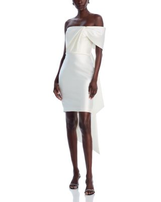 Amsale - One Shoulder Bow Back Dress