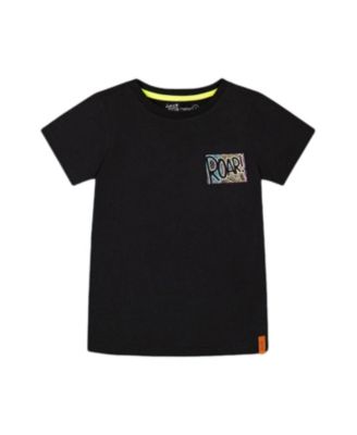 Deux par Deux - Boys' Organic Dino Printed Cotton Graphic Tee- Little Kid, Big Kid