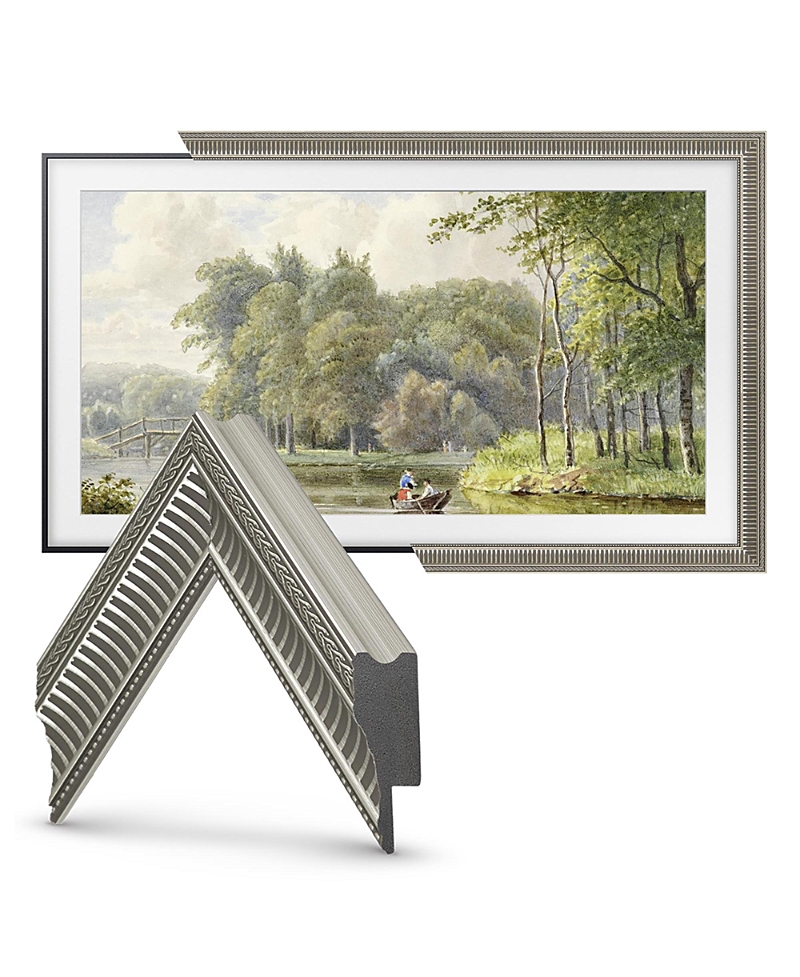 Deco Tv Frames 55 Slim Frame For Samsung The Frame Tv 2021-2024 In Silver