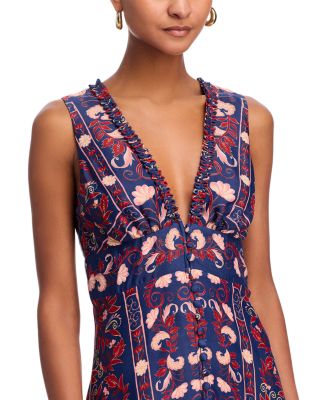 Boho Floral Scarf Midi Dress