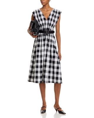 Neci Gingham Belted Tank Dress