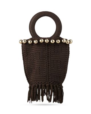 Sandro - Small Beaded Fringed Crochet Tote
