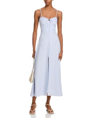 Linella Sweetheart Button Front Midi Dress