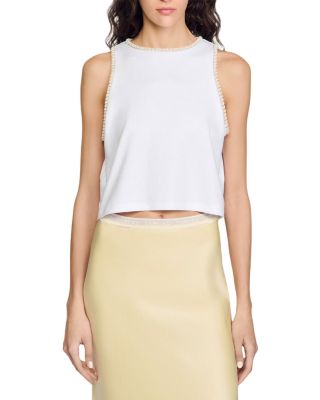 Sandro - Beaded Cropped Top