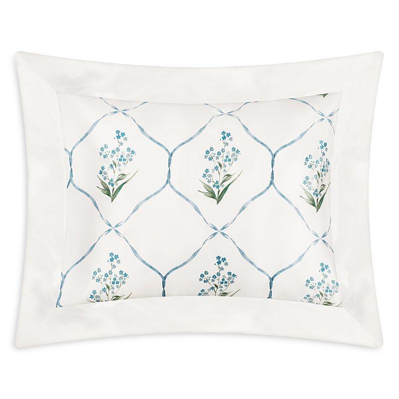Gingerlily Forget Me Not Silk Oxford Standard Pillowcase In Forget Me Not