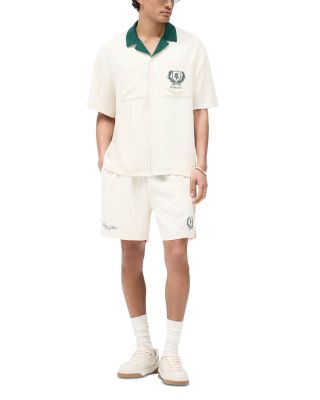 Crest Embroidered Oversized Fit Camp Shirt