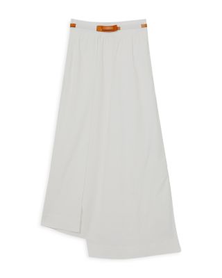 Belted Split Midi Skirt