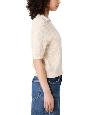 V Neck Collar Short Sleeve Sweater
