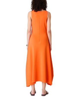 V Neck Knit Fit and Flare Midi Dress