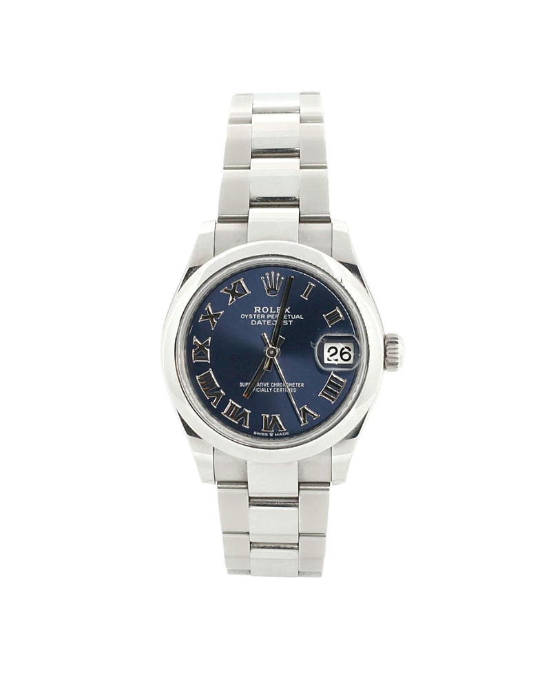 Pre-owned Pre-owned Rolex Rolex Oyster Perpetual Datejust Automatic Watch In Stainless Steel 31mm In Dial Color: Blue