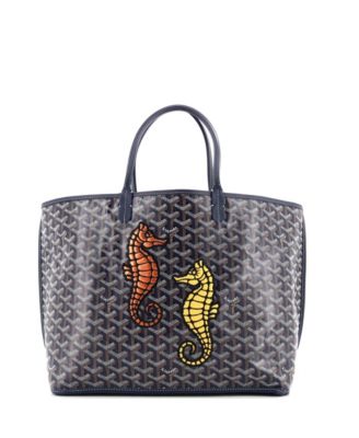 Pre-Owned Goyard - PM Anjou Reversible Tote Embroidered Coated Canvas