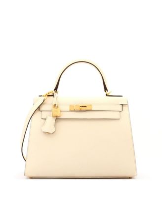 Pre-Owned HERMES Kelly 28 Handbag Light Epsom with Gold Hardware