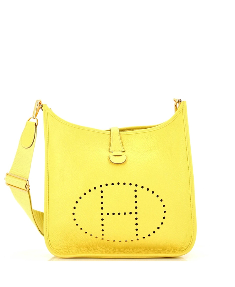 Pre-owned Pre-owned Hermes Hermes Pm Evelyne Bag Gen Iii Clemence In Yellow