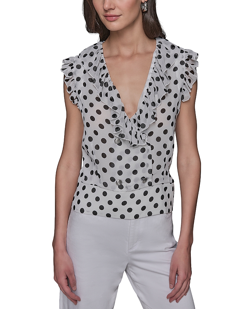KARL LAGERFELD RUFFLE TRIM TOP