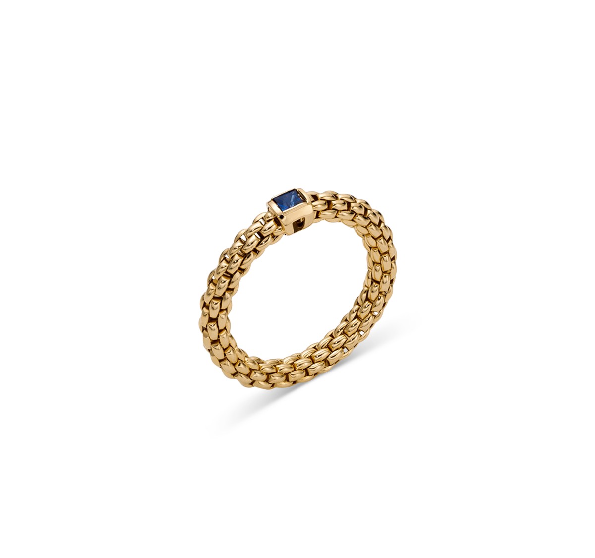 18K Yellow Gold Souls Blue Sapphire Flex'it Ring