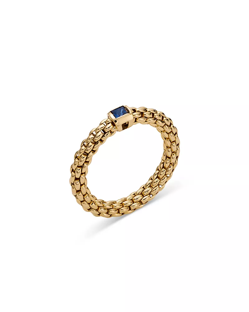 Fope 18K Yellow Gold Souls Blue Sapphire Flex'it Ring