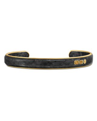 David Yurman - Streamline&reg; Cuff Bracelet in 18K Yellow Gold with Forged Carbon, 9mm