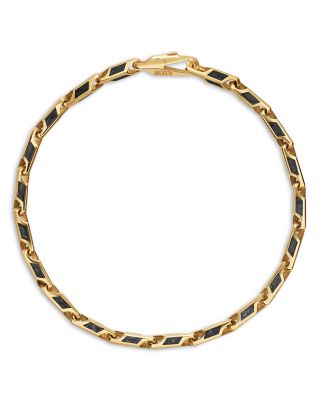 Streamline&reg; Faceted Chain Bracelet in 18K Yellow Gold with Forged Carbon, 4.3mm