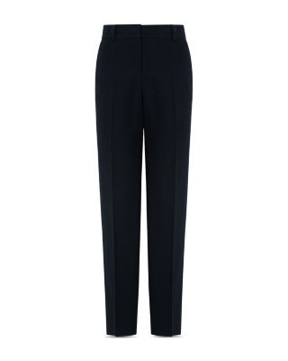 Linen Straight Leg Flat Front Trousers