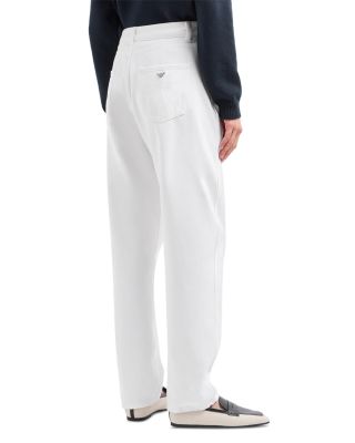 Mid Rise Slim Barrel Leg Jeans in Solid White