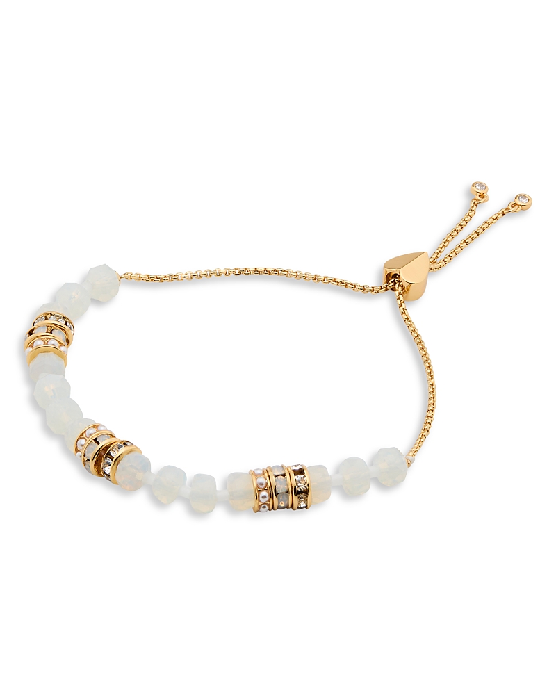 Kate Spade New York Mixed Stone Beaded Slider Bracelet In White