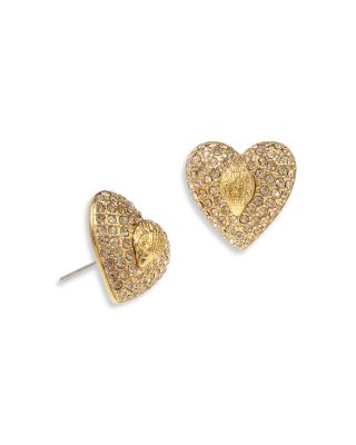Signature Eagle Pav&eacute; Heart Stud Earrings