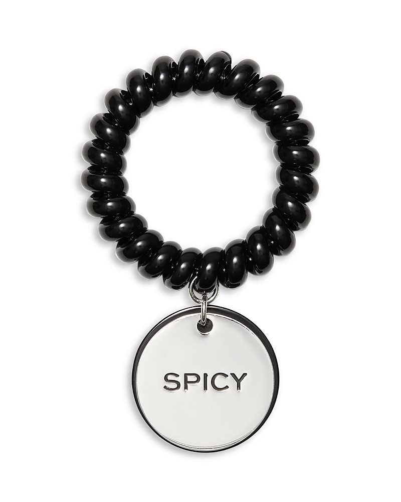 Tory Burch X Bonbon Etched Word Disc Charm Coiled Stretch Bracelet