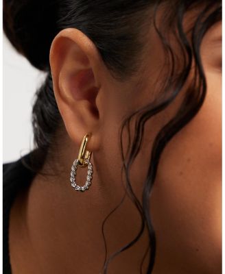 Double Ash Double Two Tone Hoop Earrings