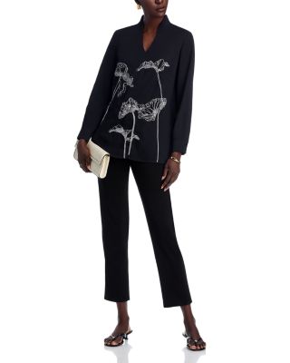 Embroidered V Neck Blouse