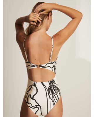 NYBG Imogen Floral Print Square Neck One Piece Swimsuit