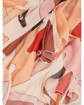 Petite Sasha Printed Ruffle Trim Dress