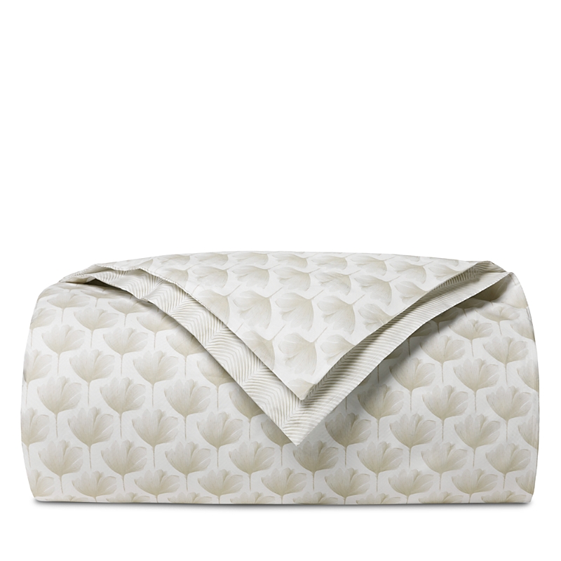 Sferra Cotton Edna Super King Duvet Cover In White/beige