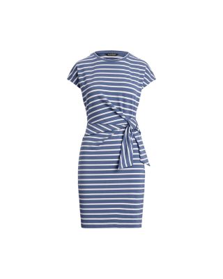 Striped Tie Front Jersey Dress