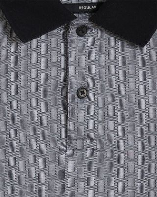 Auguso Short Sleeve Regular Tonal Jacquard Polo