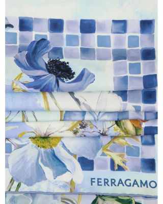 Flower Bordeaux Silk Scarf