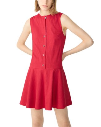 Theory Sleeveless Linen Blend Mini Dress | Bloomingdale's Women