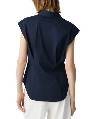 Cinched Cap Sleeve Shirt in Good Cotton