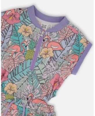 Girls' Printed French Terry Romper - Little Kid